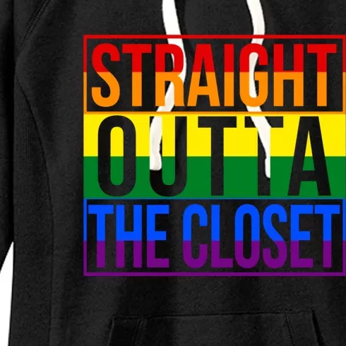 Lgbt Awareness Gift Rainbow Straight Outta The Closet Gift Women's Fleece Hoodie