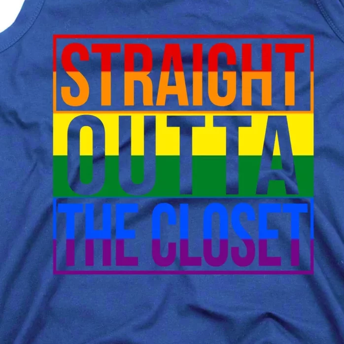 Lgbt Awareness Gift Rainbow Straight Outta The Closet Gift Tank Top