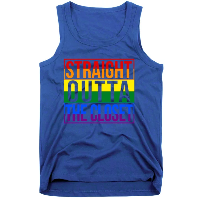 Lgbt Awareness Gift Rainbow Straight Outta The Closet Gift Tank Top