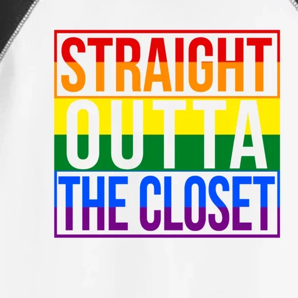 Lgbt Awareness Gift Rainbow Straight Outta The Closet Gift Toddler Fine Jersey T-Shirt