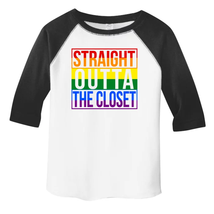 Lgbt Awareness Gift Rainbow Straight Outta The Closet Gift Toddler Fine Jersey T-Shirt