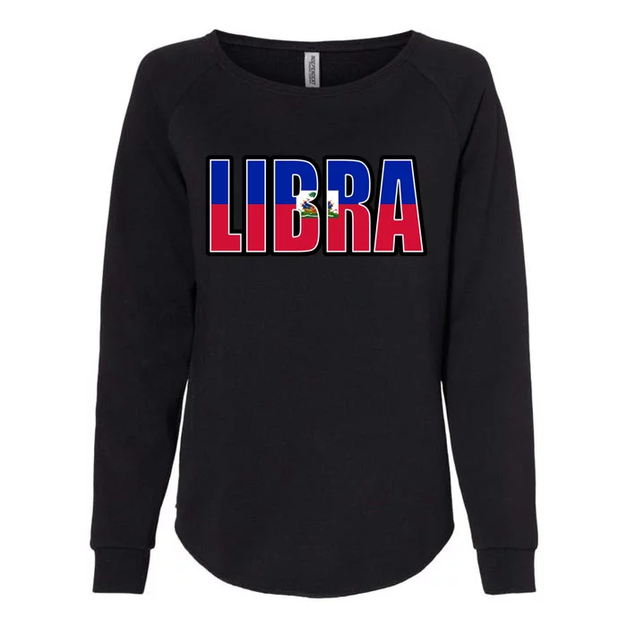 Libra And Haitian Zodiac And Heritage Pride Cool Gift Womens California Wash Sweatshirt