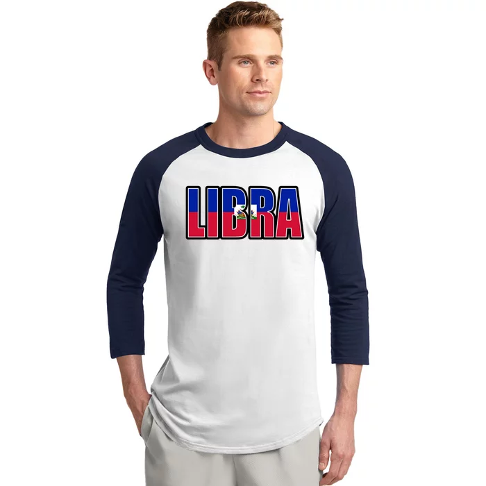 Libra And Haitian Zodiac And Heritage Pride Cool Gift Baseball Sleeve Shirt