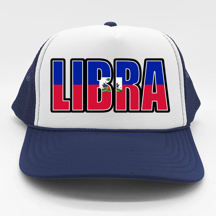 Libra And Haitian Zodiac And Heritage Pride Cool Gift Trucker Hat