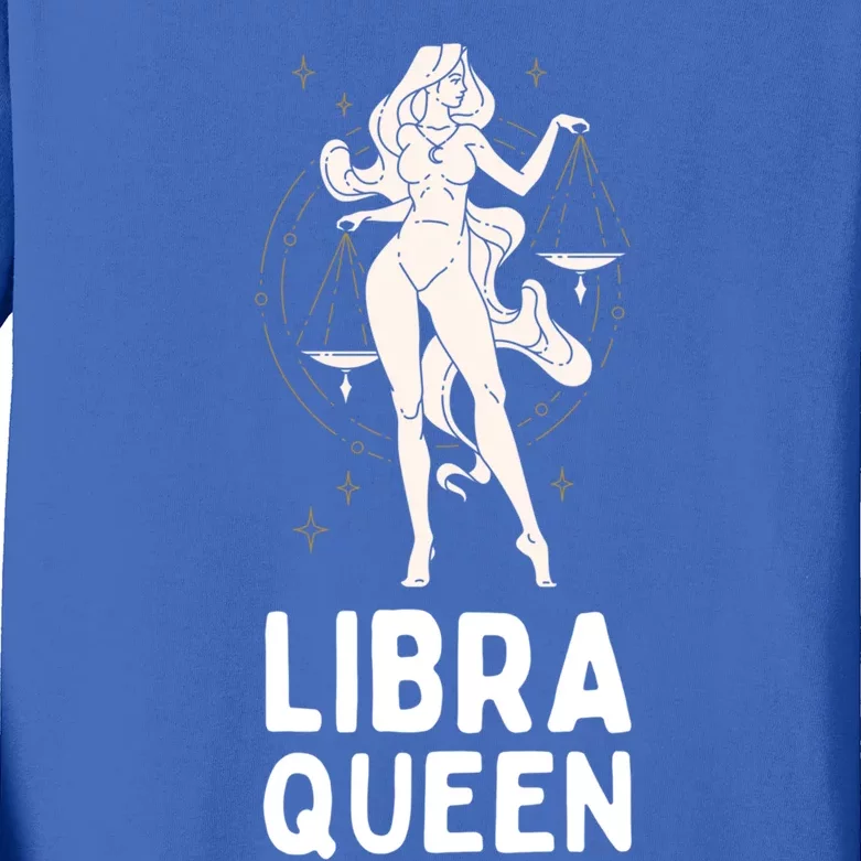 Libra Astrology Horoscope Zodiac Libra Queen Gift Kids Long Sleeve Shirt