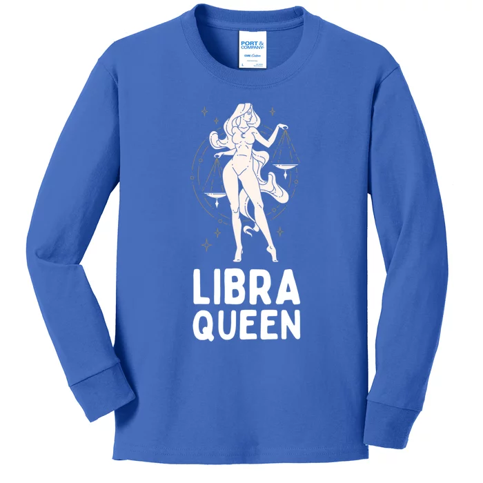 Libra Astrology Horoscope Zodiac Libra Queen Gift Kids Long Sleeve Shirt