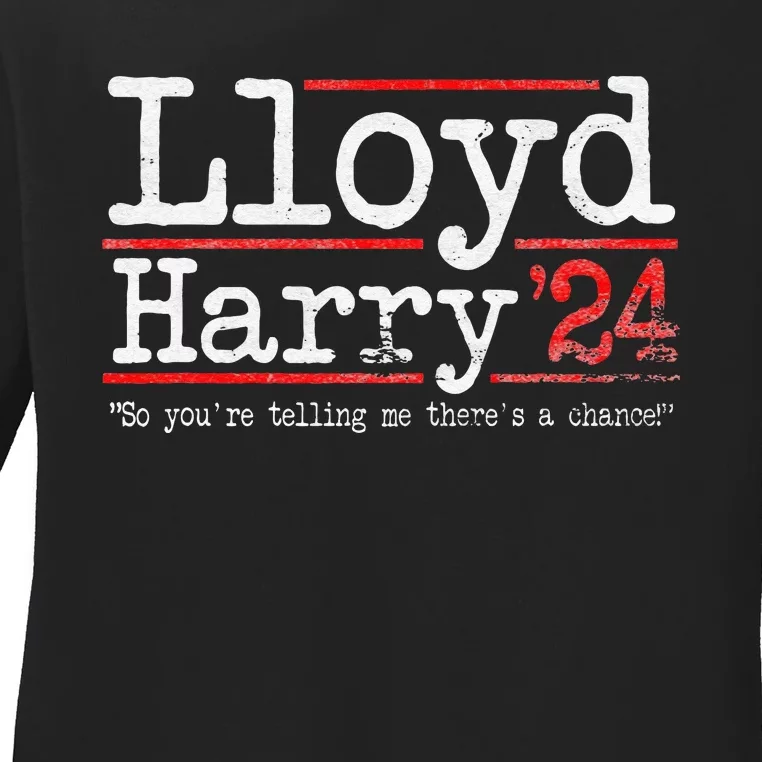 Lloyd And Harry Election 2024 Dumb N Dumber Politics Humor Ladies Long Sleeve Shirt