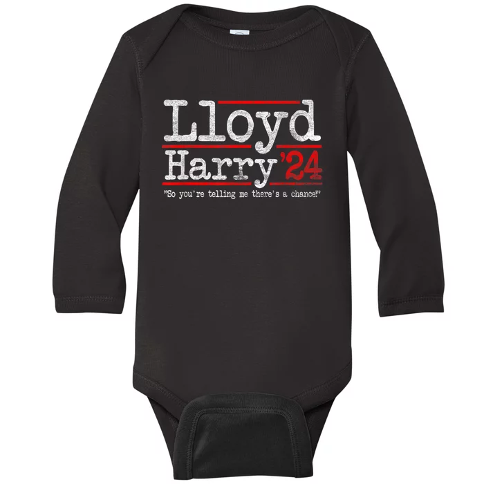 Lloyd And Harry Election 2024 Dumb N Dumber Politics Humor Baby Long Sleeve Bodysuit