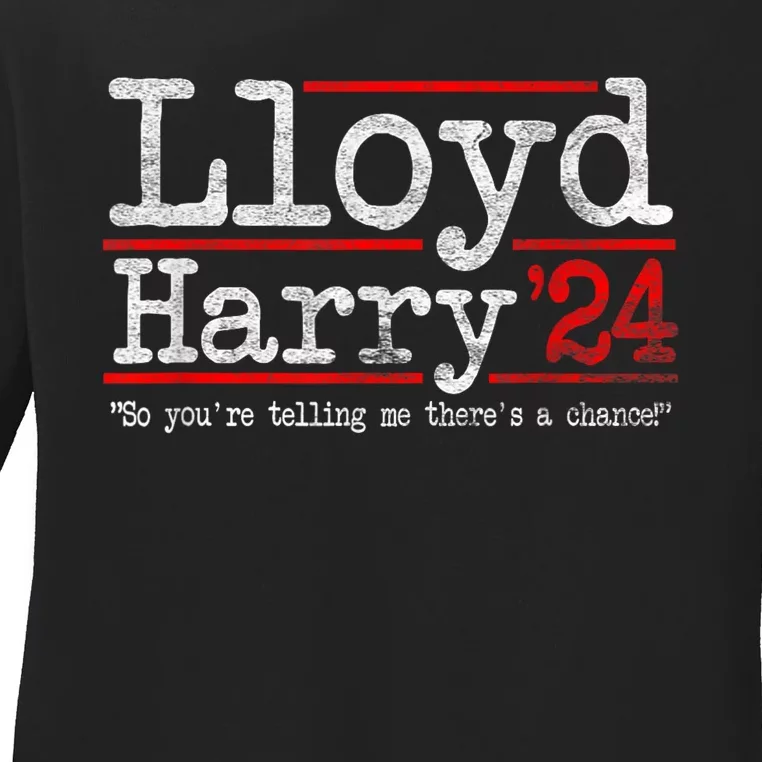 Lloyd And Harry Election 2024 Dumb N Dumber Politics Humor Ladies Long Sleeve Shirt