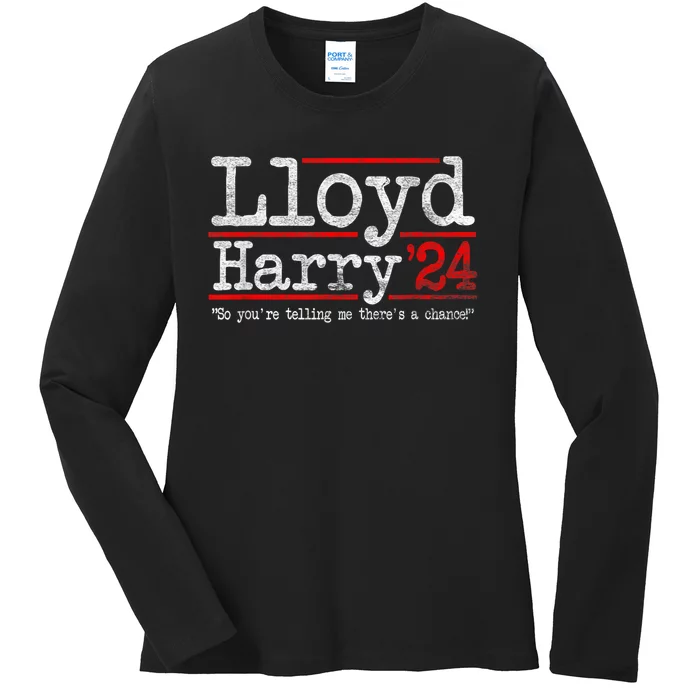 Lloyd And Harry Election 2024 Dumb N Dumber Politics Humor Ladies Long Sleeve Shirt