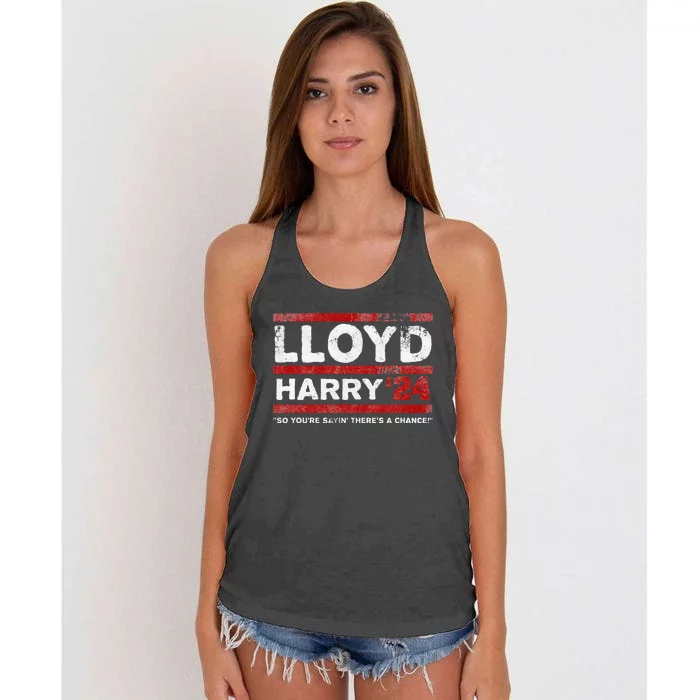 Lloyd And Harry Election 2024 Dumb And Dumber Politics Humor Women's Knotted Racerback Tank