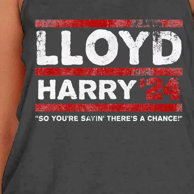 Lloyd And Harry Election 2024 Dumb And Dumber Politics Humor Women's Knotted Racerback Tank