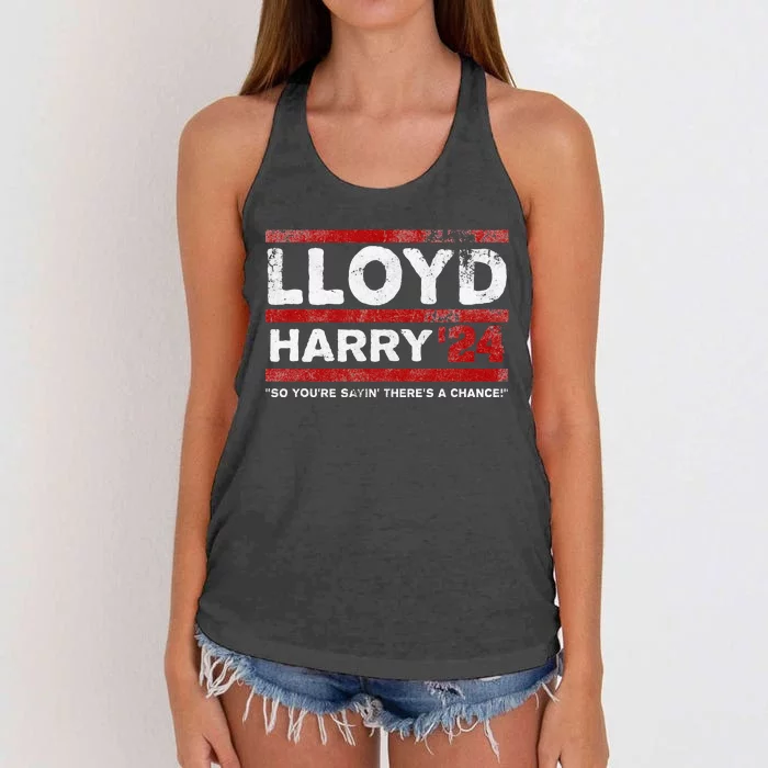 Lloyd And Harry Election 2024 Dumb And Dumber Politics Humor Women's Knotted Racerback Tank