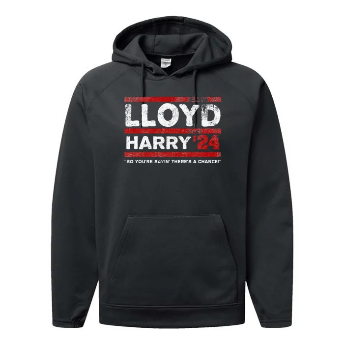 Lloyd and Harry Election 2024 Dumb and Dumber politics humor Performance Fleece Hoodie