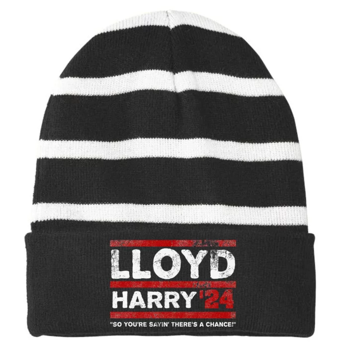 Lloyd and Harry Election 2024 Dumb and Dumber politics humor Striped Beanie with Solid Band