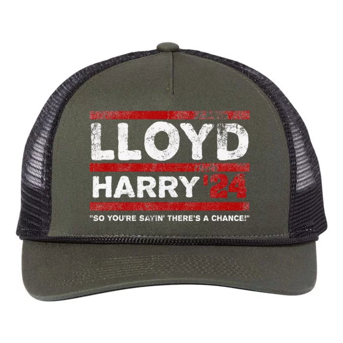 Lloyd and Harry Election 2024 Dumb and Dumber politics humor Retro Rope Trucker Hat Cap