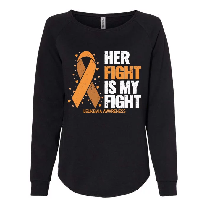 Leukemia Awareness Her Fight Is My Fight Leukemia Womens California Wash Sweatshirt