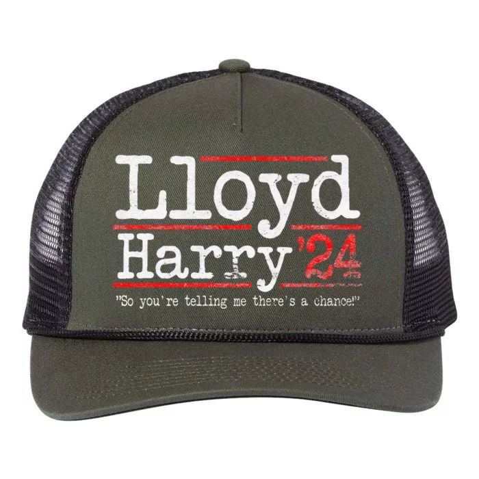 Lloyd and Harry Election 2024 Dumb n Dumber politics humor Retro Rope Trucker Hat Cap