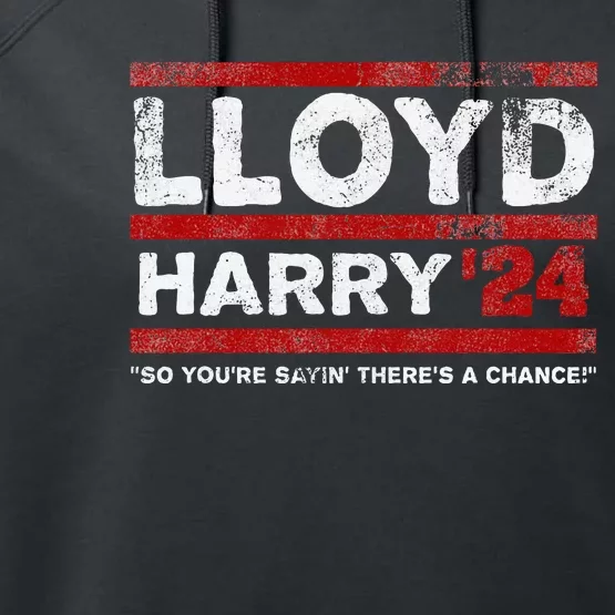 Lloyd and Harry Election 2024 Dumb and Dumber politics humor Performance Fleece Hoodie