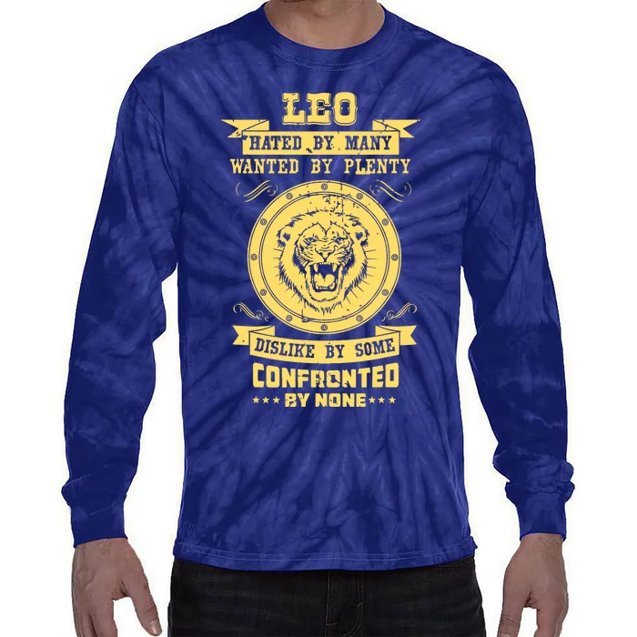 Lion Astrology Horoscope Sign Leo Zodiac Tie-Dye Long Sleeve Shirt