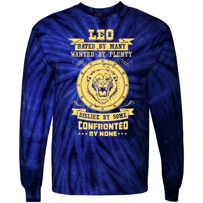 Lion Astrology Horoscope Sign Leo Zodiac Tie-Dye Long Sleeve Shirt