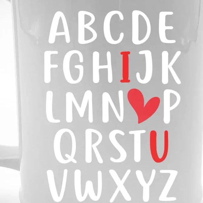 Love Abc Heart Funny Valentines Present Gift Front & Back Beer Stein