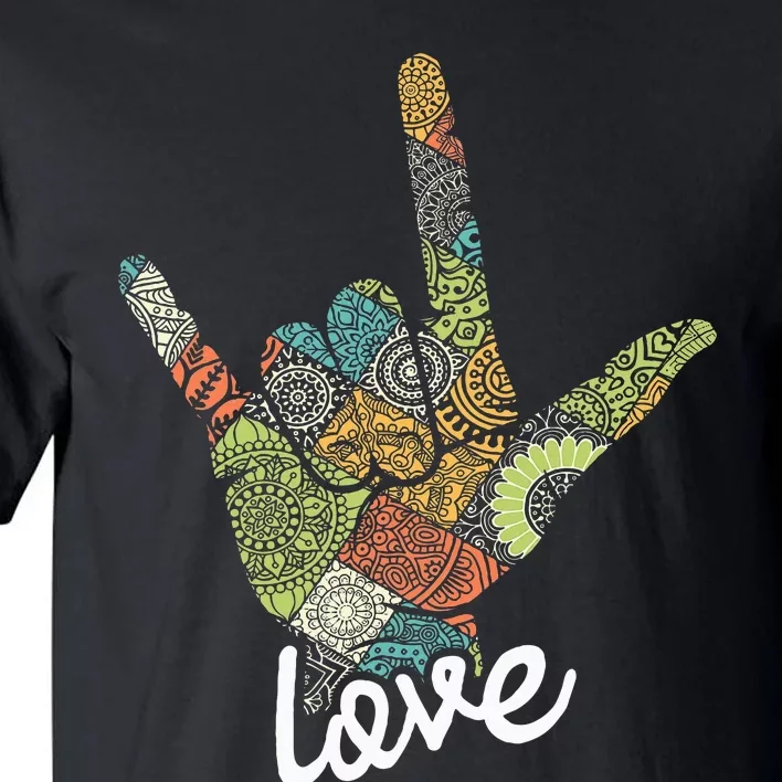 Love Asl Interpreter Hand Sign Language Translator Tall T-Shirt