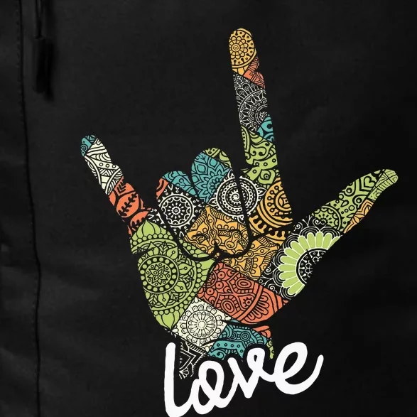 Love Asl Interpreter Hand Sign Language Translator Daily Commute Backpack