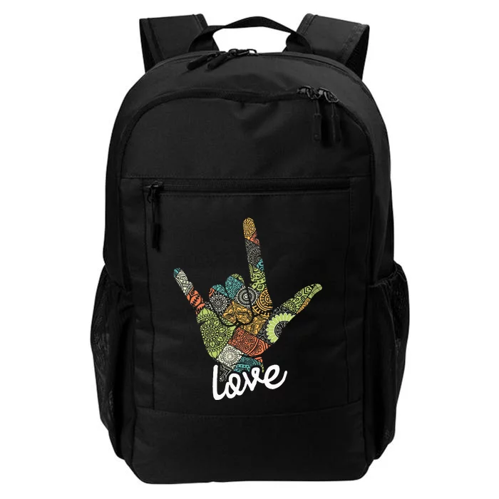 Love Asl Interpreter Hand Sign Language Translator Daily Commute Backpack