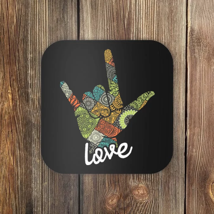 Love Asl Interpreter Hand Sign Language Translator Coaster