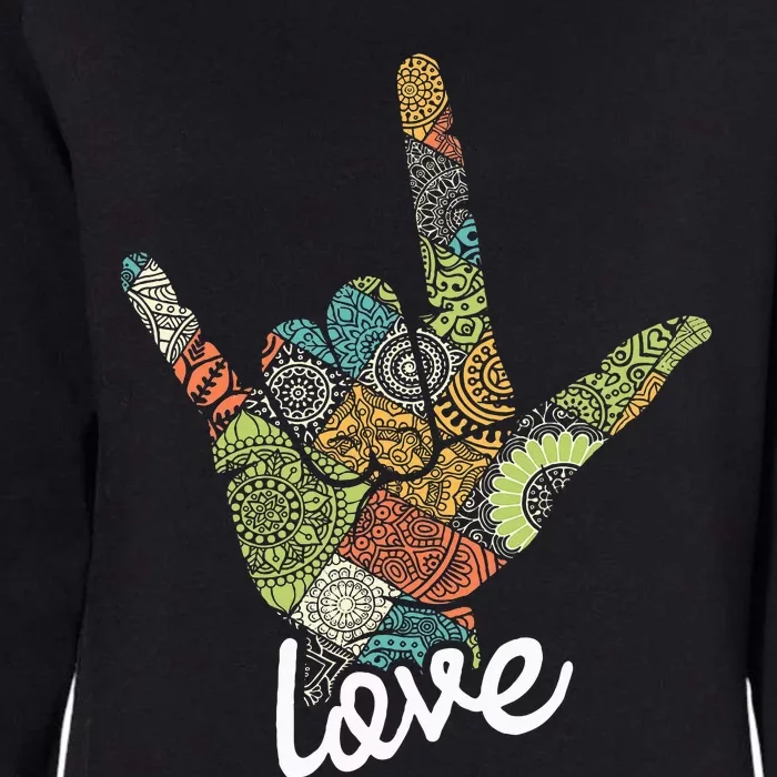 Love Asl Interpreter Hand Sign Language Translator Womens California Wash Sweatshirt