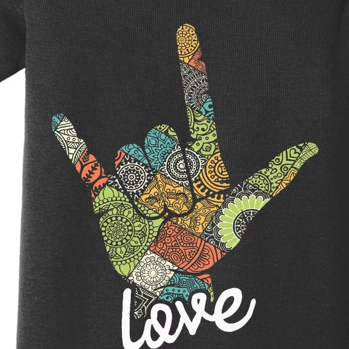 Love Asl Interpreter Hand Sign Language Translator Baby Bodysuit