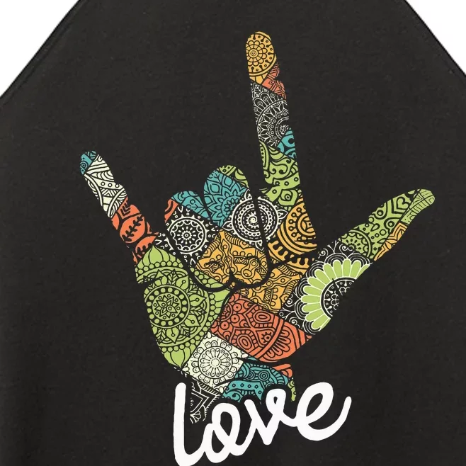 Love Asl Interpreter Hand Sign Language Translator Women’s Perfect Tri Rocker Tank