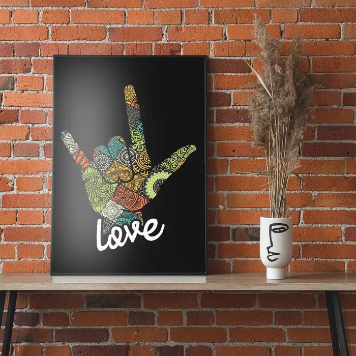 Love Asl Interpreter Hand Sign Language Translator Poster