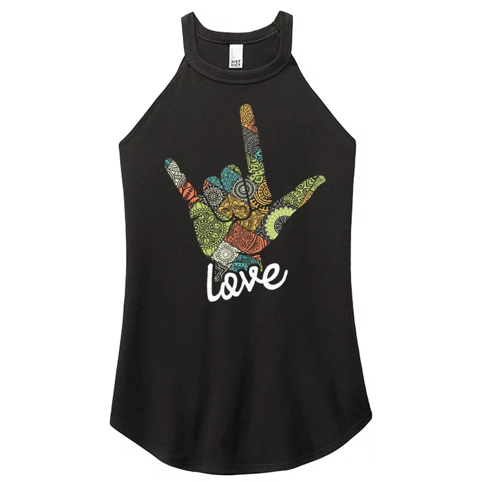 Love Asl Interpreter Hand Sign Language Translator Women’s Perfect Tri Rocker Tank