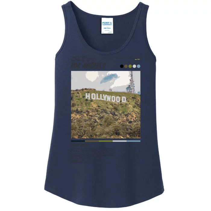 Los Angeles Infographic Ladies Essential Tank