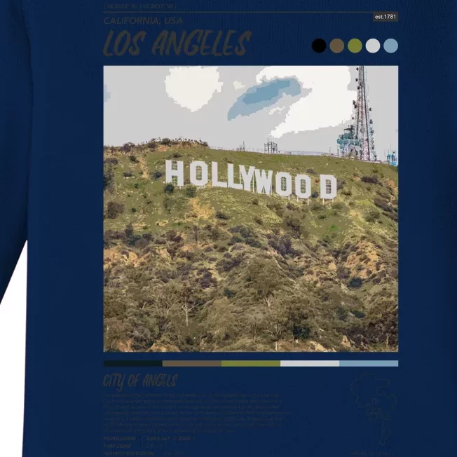 Los Angeles Infographic Baby Long Sleeve Bodysuit