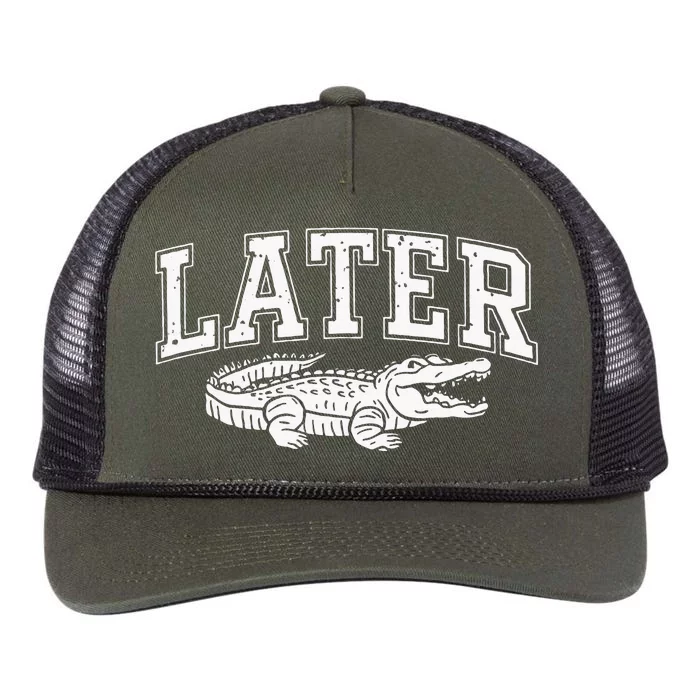 Later Alligator In A While Crocodile Gator Retro Rope Trucker Hat Cap