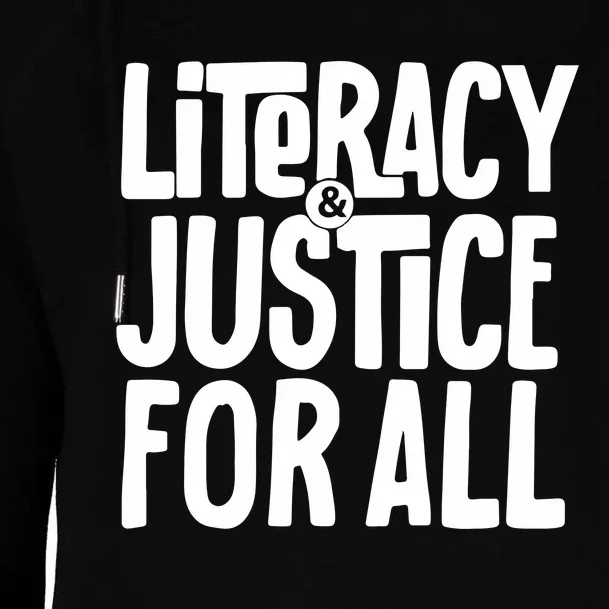 Literacy And Justice Reading Book Club Womens Funnel Neck Pullover Hood