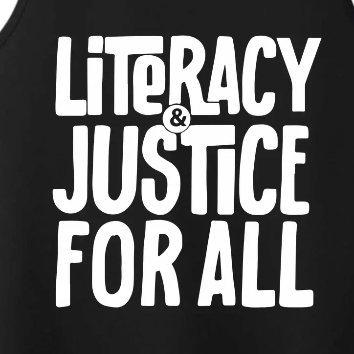 Literacy And Justice Reading Book Club Performance Tank