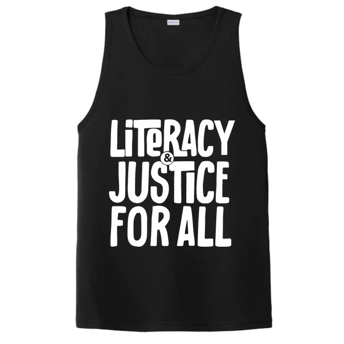 Literacy And Justice Reading Book Club Performance Tank