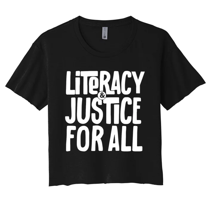 Literacy And Justice Reading Book Club Women's Crop Top Tee