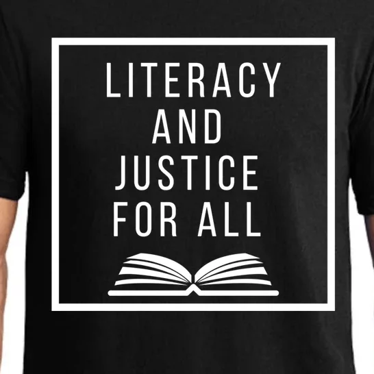 Literacy And Justice For All Social Justice Readingteacher Funny Gift Pajama Set