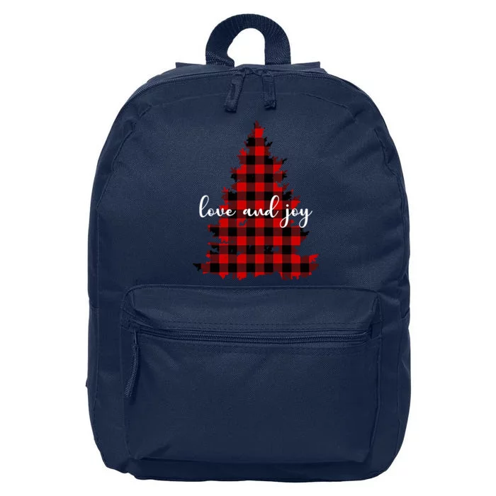 Love And Joy Checkered Christmas Tree 16 in Basic Backpack