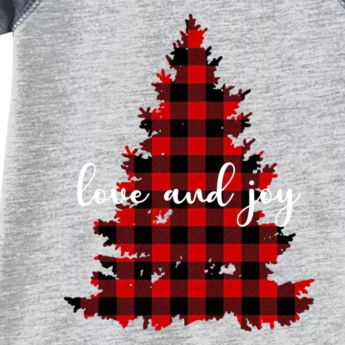 Love And Joy Checkered Christmas Tree Infant Baby Jersey Bodysuit