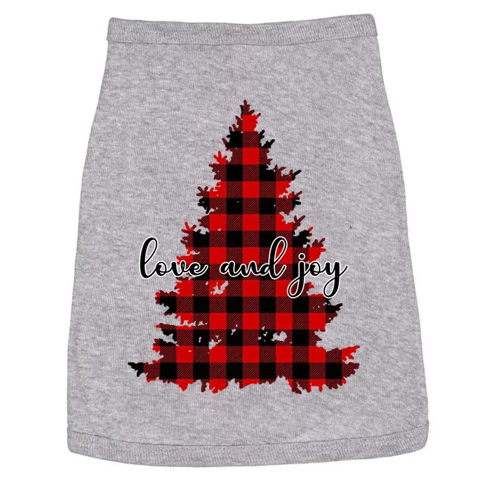 Love And Joy Checkered Christmas Tree Doggie Tank