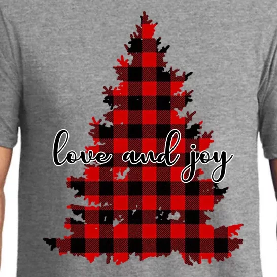 Love And Joy Checkered Christmas Tree Pajama Set