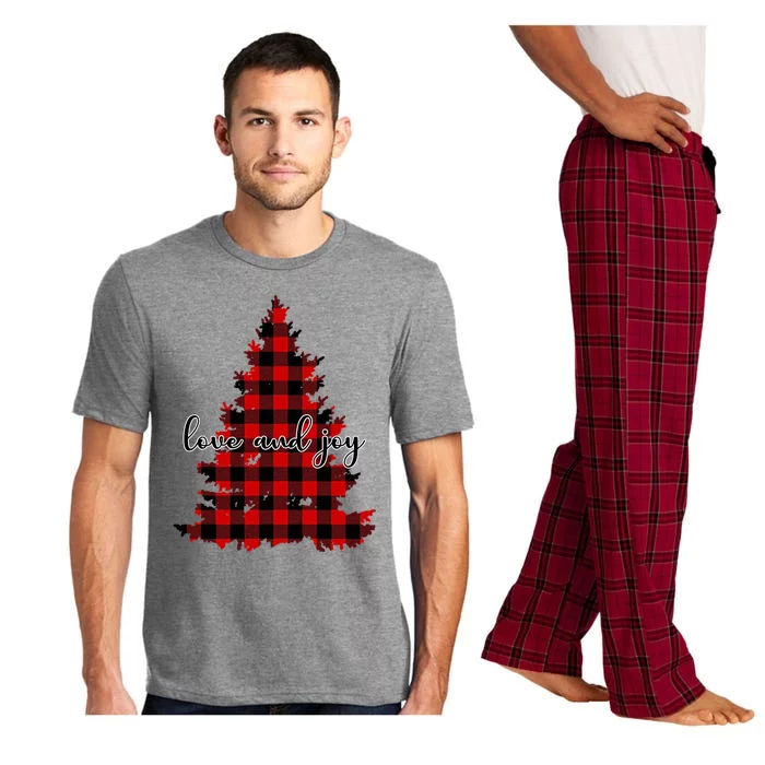 Love And Joy Checkered Christmas Tree Pajama Set