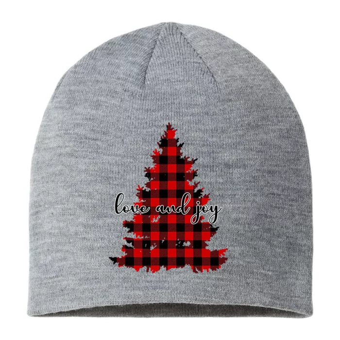 Love And Joy Checkered Christmas Tree 8 1/2in Sustainable Knit Beanie