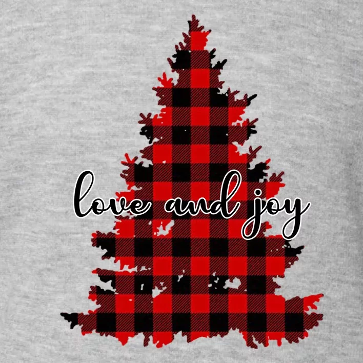 Love And Joy Checkered Christmas Tree Toddler Sweatshirt